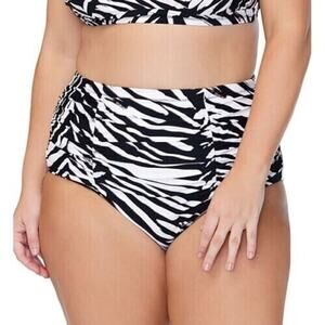 Raisins Curve Swim‎ Bottom Plus Size 16W Meru Costa Black Zebra Print High Waist